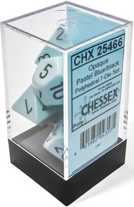 Chessex : Opaque 7-Die Set Polyhedral Pastel - Blue/Black