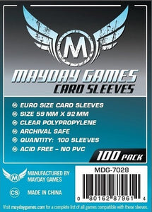 Mayday Games : Euro Card Sleeves (59mm x 92mm) 100Ct