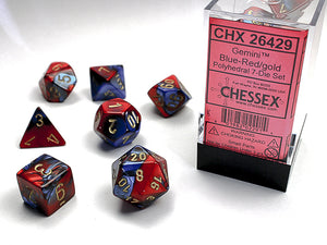 Chessex : 7-Die Set - Gemini Blue-Red/Gold