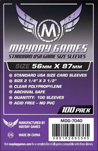 Mayday Games : Standard USA Game Size Sleeves 56mm x 87mm 100Ct