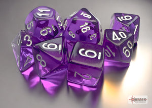 Chessex : Mini-Polyhedral 7-Die Set - Translucent Purple/White