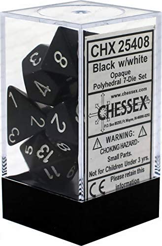 Chessex : Opaque 7-Die Set - Black/White