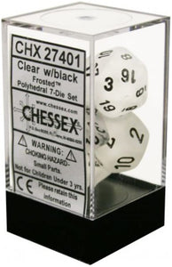 Frosted 7-Die Set Clear/Black