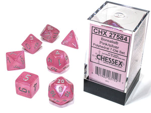 Borealis 7-Die Set Polyhedral Pink/Silver Luminary