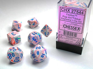 Chessex : Festive - 7-Die Set Pop-Art/Red