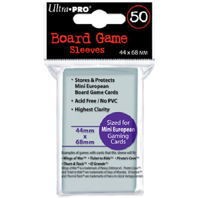 Ultra Pro : Boardgame Sleeves : Mini European 41mm x 63mm x 50ct